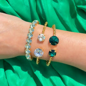 Stacking bracelet, tennis bracelet, gold bracelet, emerald bracelet