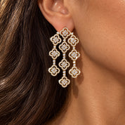 Clover Cascade Statement Earrings | Gold