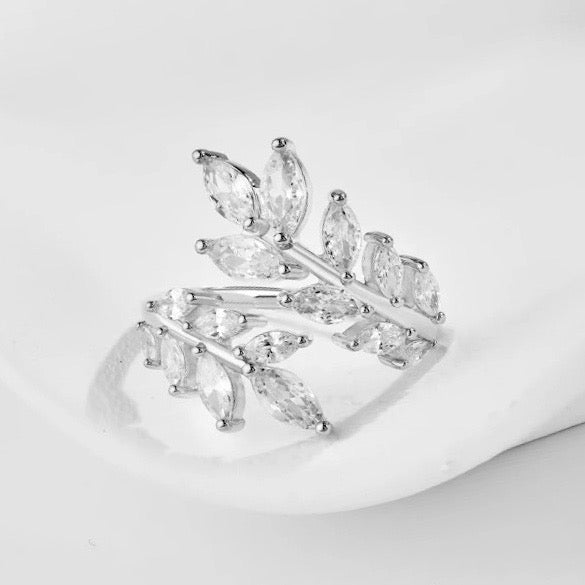 Leaf ring, ring set, ring duo, stacking rings, wedding ring, engagement ring, statement ring, cocktail ring, eternity ring, silver ring, promise ring