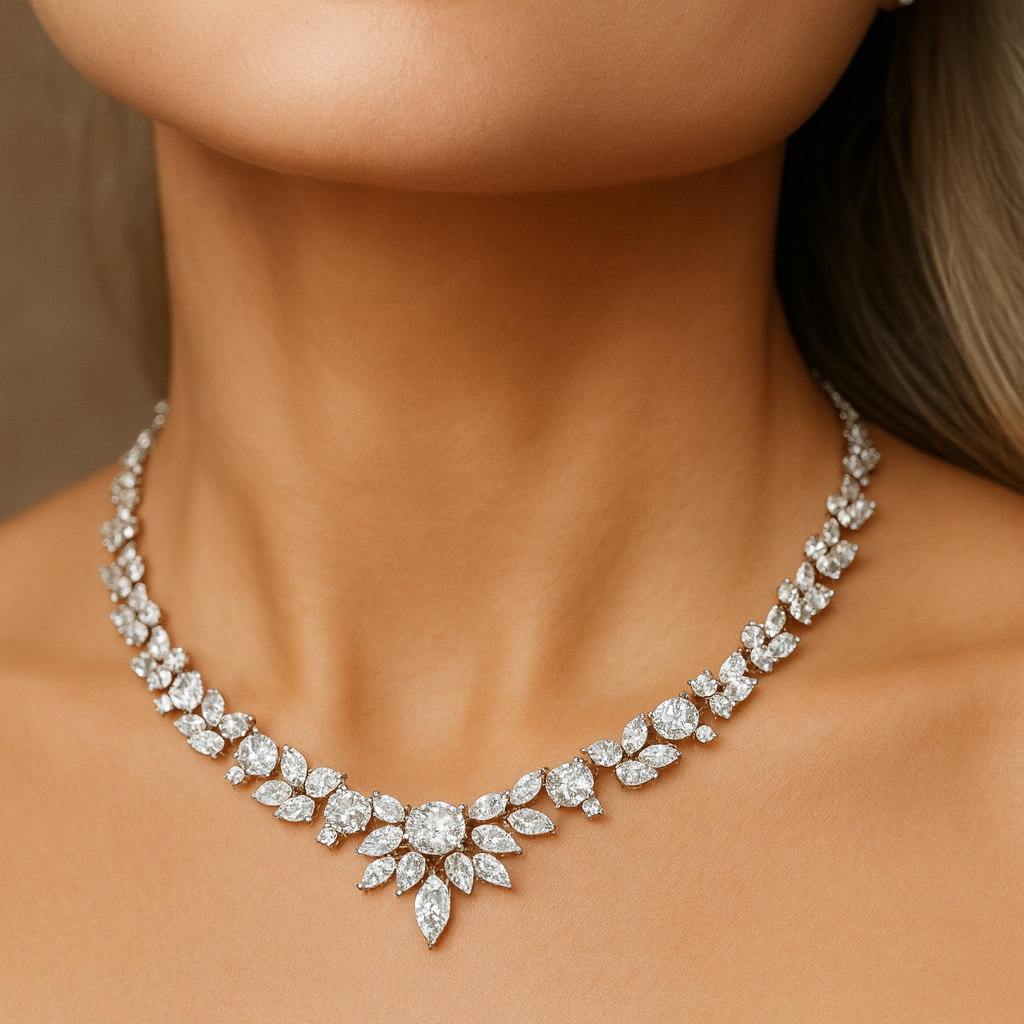 Crystallise Statement Necklace | Silver