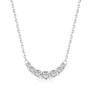 Tiny Twinkles Curved Bar Necklace | Silver