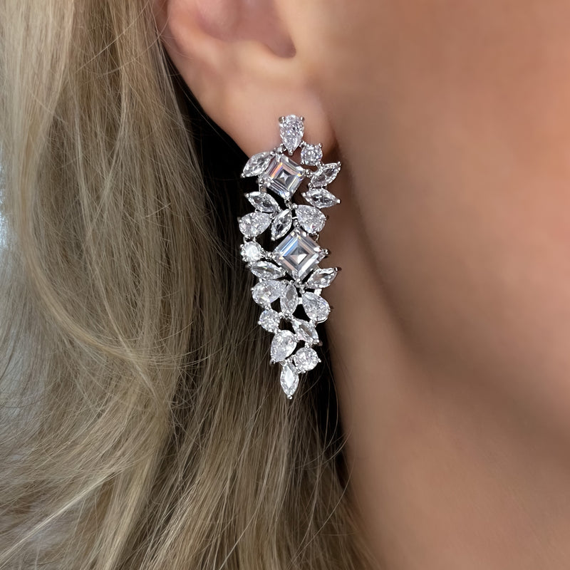 Siren Dramatic Statement Earrings | Silver
