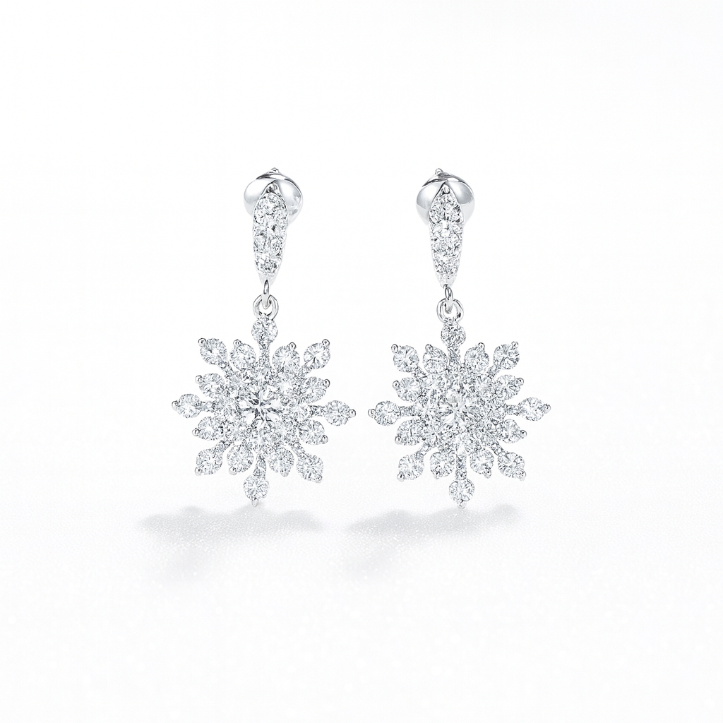Elsa Snowflake Earrings | Silver
