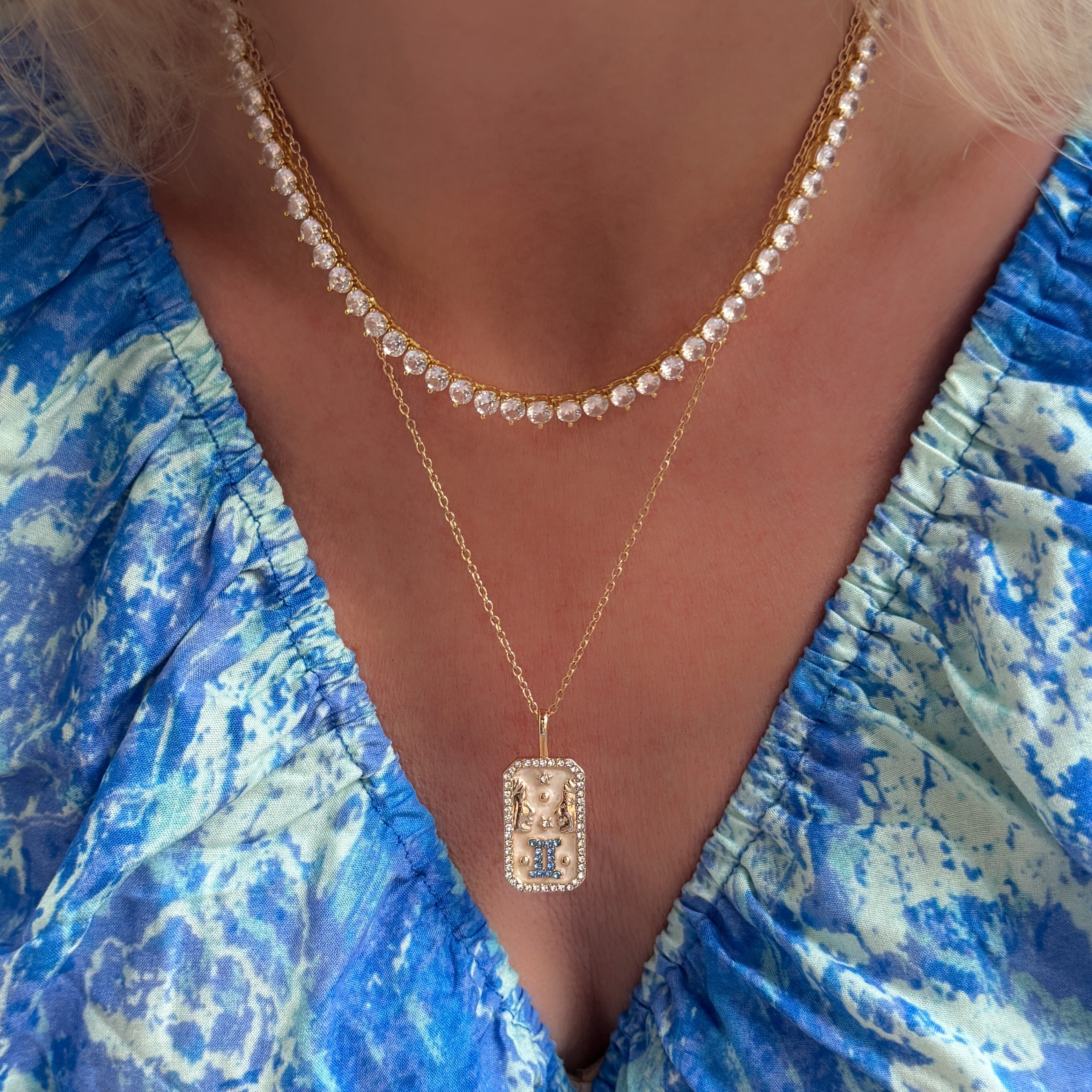 Gemini Zodiac Constellation Amulet Necklace | Gold