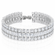Ritz Triple Row Tennis Bracelet | Silver