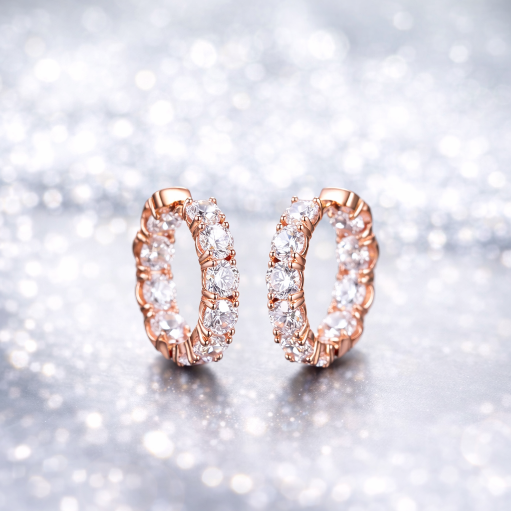 Rivière Hoop Earrings | Rose Gold