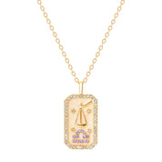 Libra Zodiac Constellation Amulet Necklace | Gold