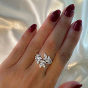 Leaf ring, ring set, ring duo, stacking rings, wedding ring, engagement ring, statement ring, cocktail ring, eternity ring, silver ring, promise ring