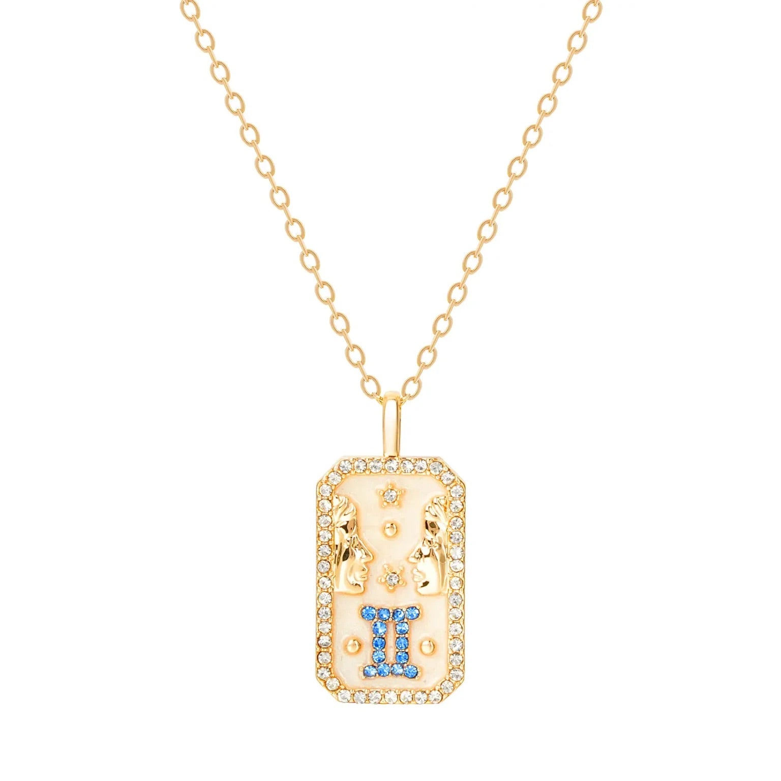 Gemini Zodiac Constellation Amulet Necklace | Gold