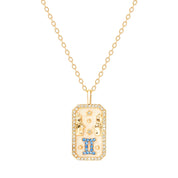 Gemini Zodiac Constellation Amulet Necklace | Gold