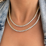 Lumiere Classic Crystal Tennis Necklace | Gold