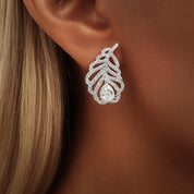 Moonlit Birch Leaf Earrings | Silver