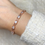 XOXO "Hugs And Kisses' Crystal Tennis Bracelet | Rose Gold