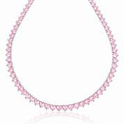 Lumiere Classic Crystal Tennis Necklace | Blush Pink | Silver