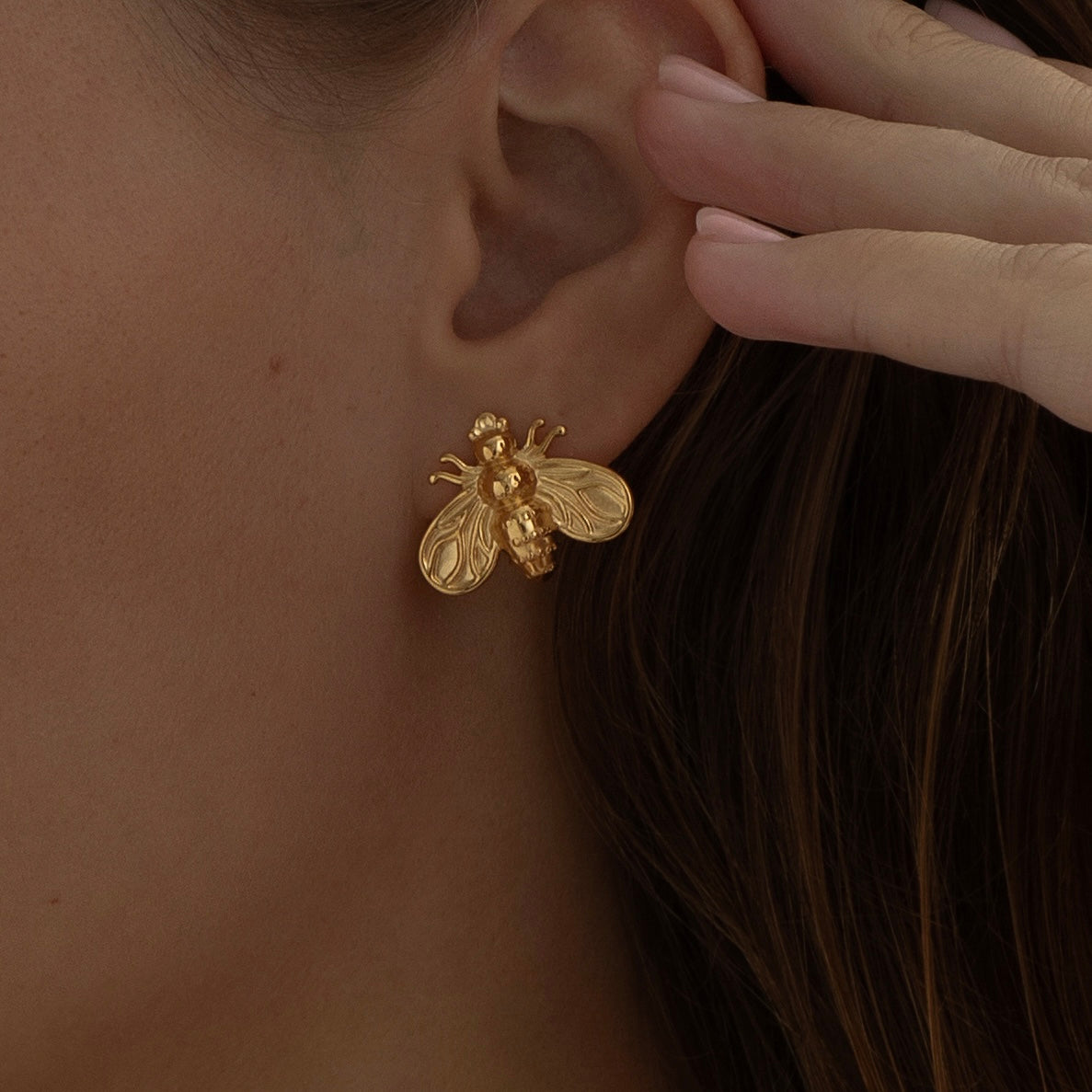Queen Bee Stud Earrings | Gold