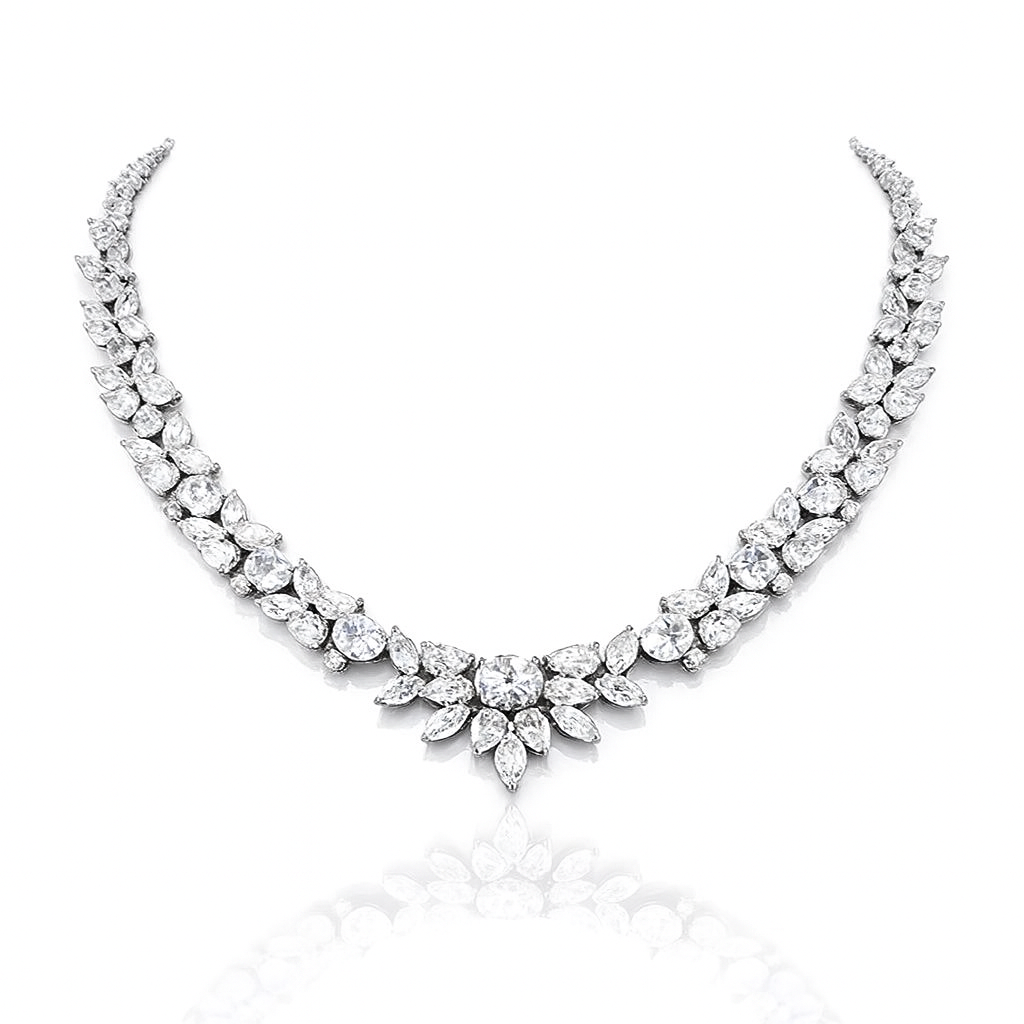 Crystallise Statement Necklace | Silver