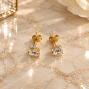 Valentina-Rose gold-plated 925 sterling silver Secret Halo Stud Earrings with 5A cubic zirconia