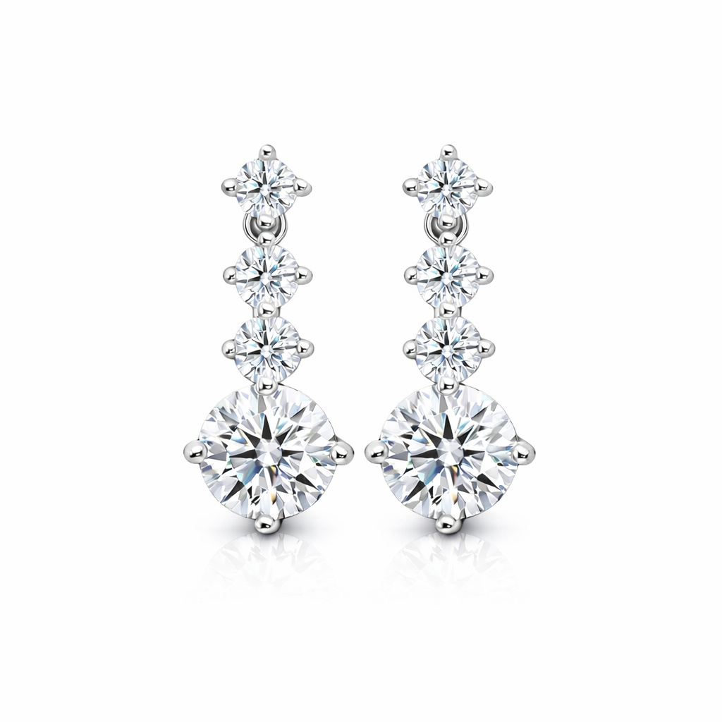 Pair of crystal wedding earrings on a white background