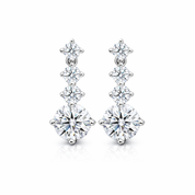 Pair of crystal wedding earrings on a white background