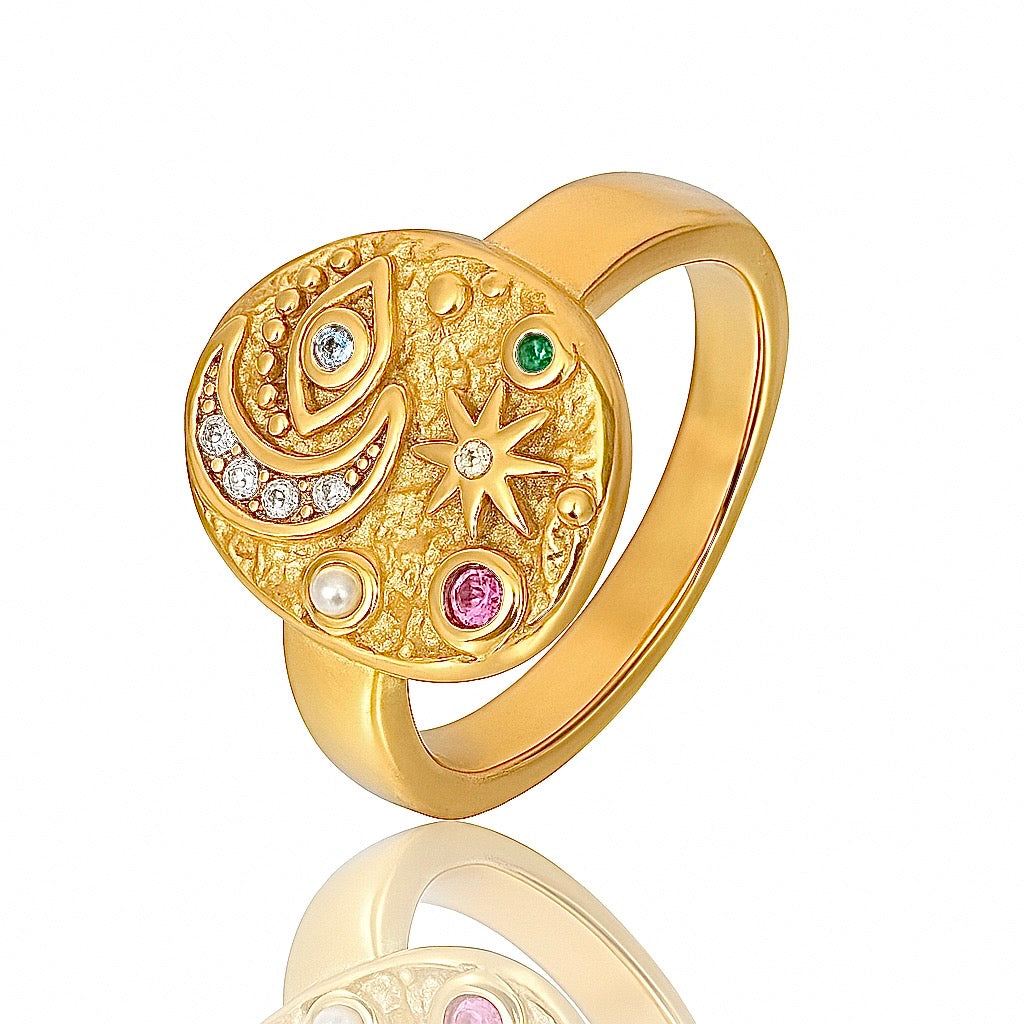 Luna Hammered Ring | Gold