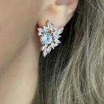 Rose gold earrings, statement earrings, wedding earrings, cluster earrings, going out earrings