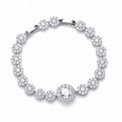 Fiora Statement Halo Tennis Bracelet | Silver