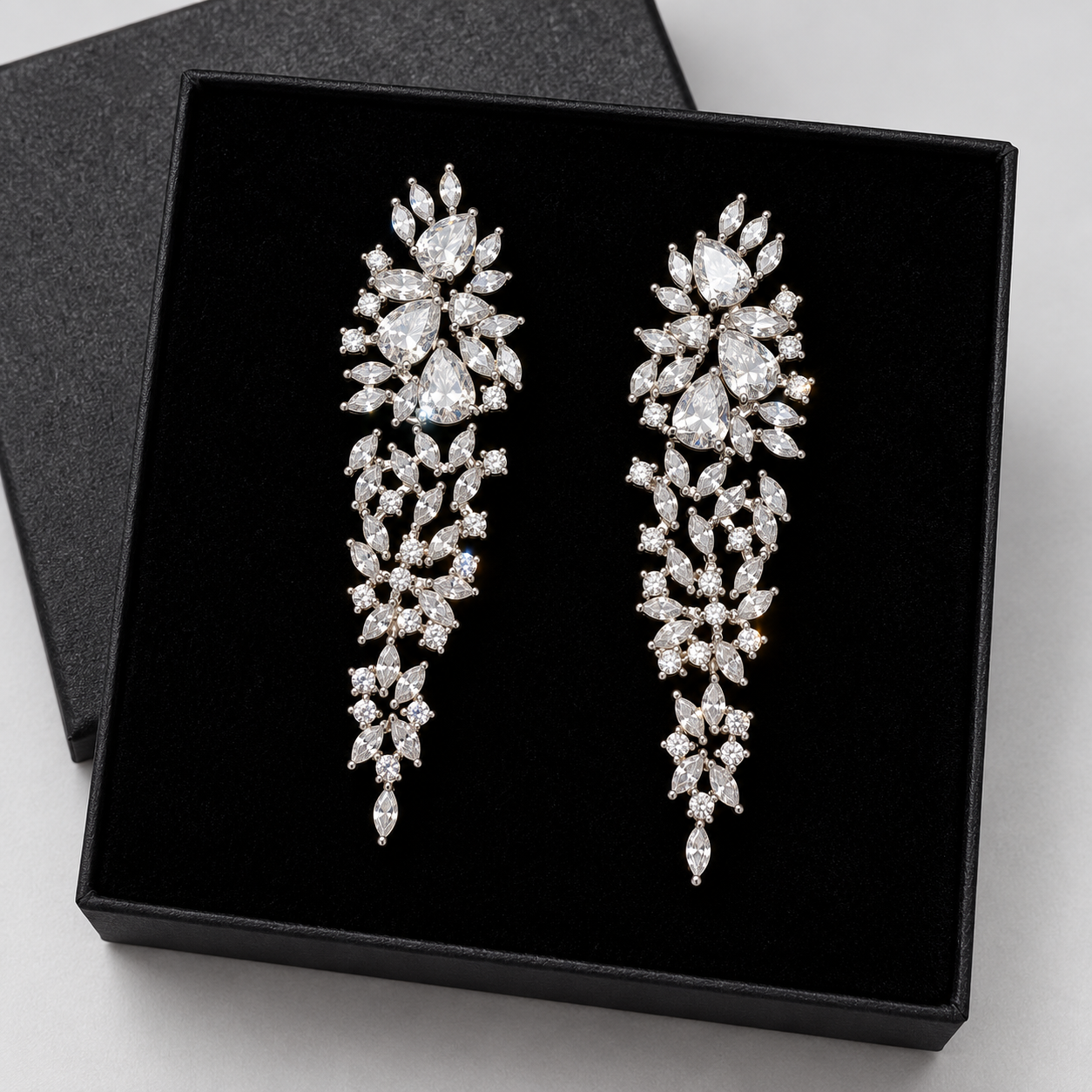 Starlet Supreme Statement Chandelier Earrings | Silver