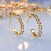 Honeycomb Hoop Earrings | Gold