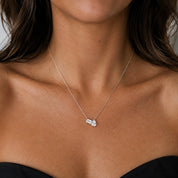 Pear & Emerald Cut Toi et Moi Necklace | Silver