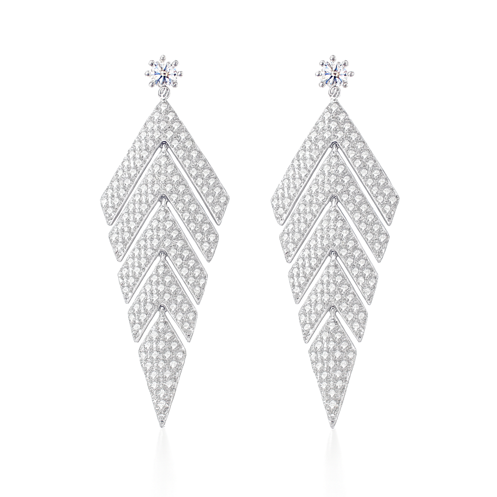 Éclat Chevron Statement Earrings | Silver