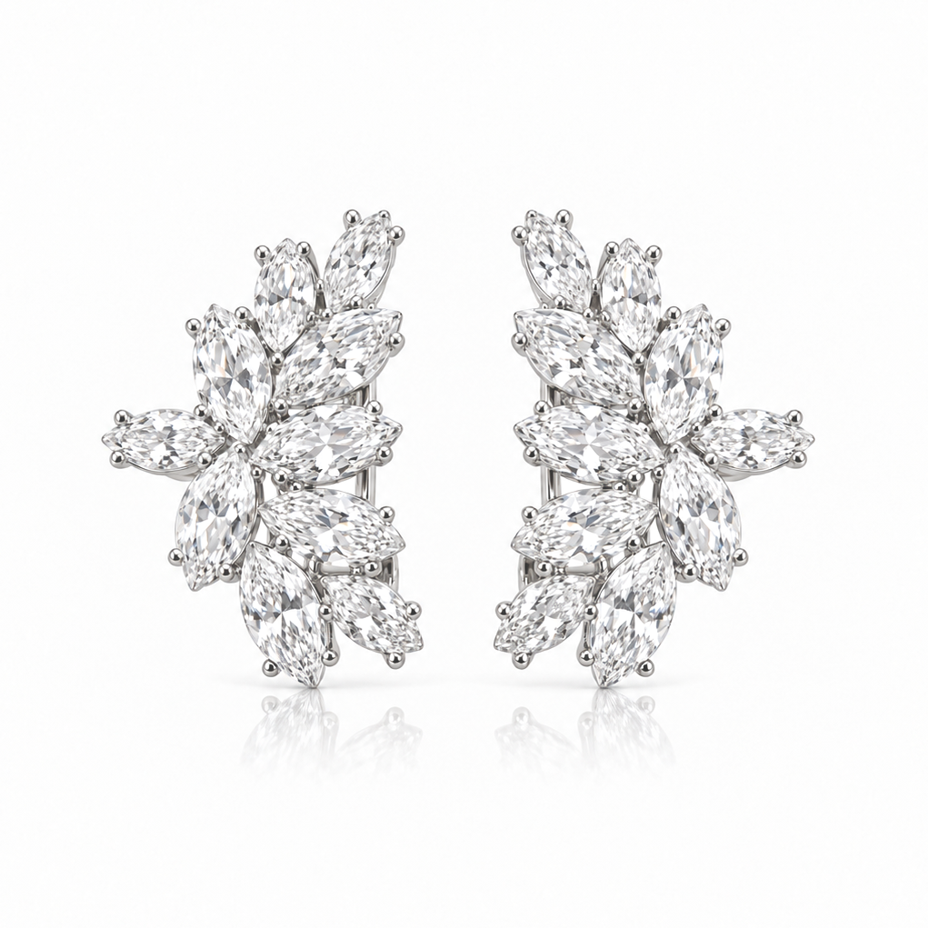 Meghan Cluster Earrings | Silver