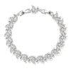 Vine Leaf Crystal Tennis Bracelet | Silver