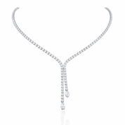 Tennis necklace on a white background