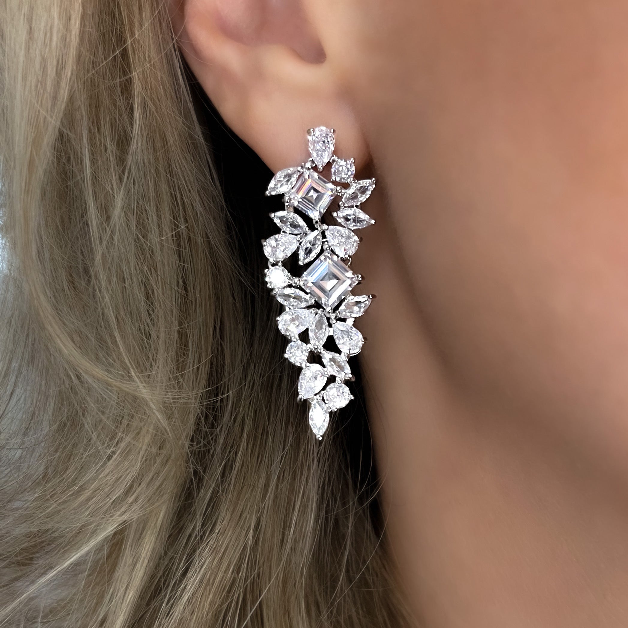 Siren Dramatic Statement Earrings | Silver
