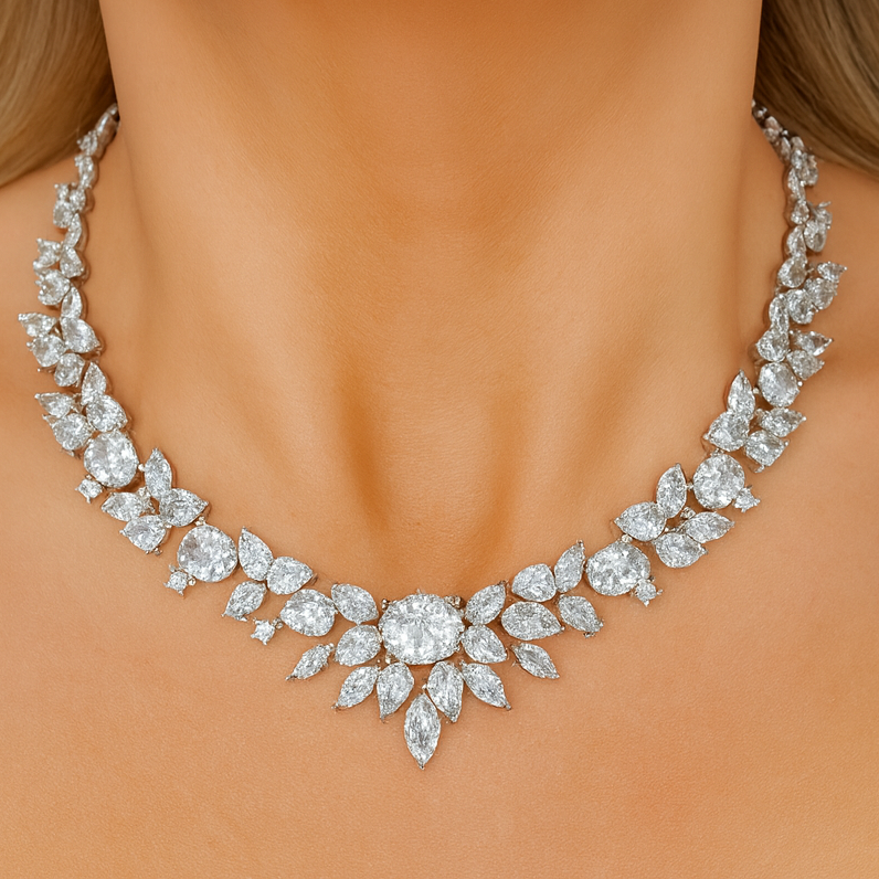 Crystallise Statement Necklace | Silver