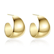 Solara Polished Hoop Earrings | Gold