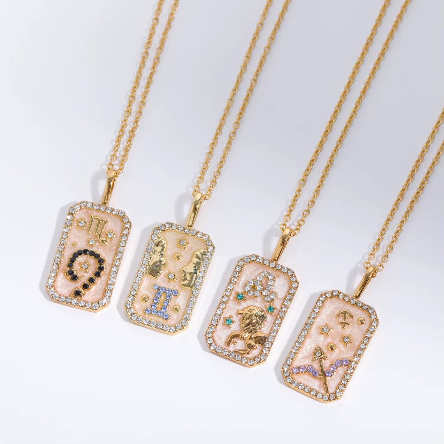 Gemini Zodiac Constellation Amulet Necklace | Gold