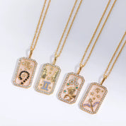 Gemini Zodiac Constellation Amulet Necklace | Gold