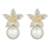 Lily Stargazer Pearl Dangle Drop Earrings | Gold