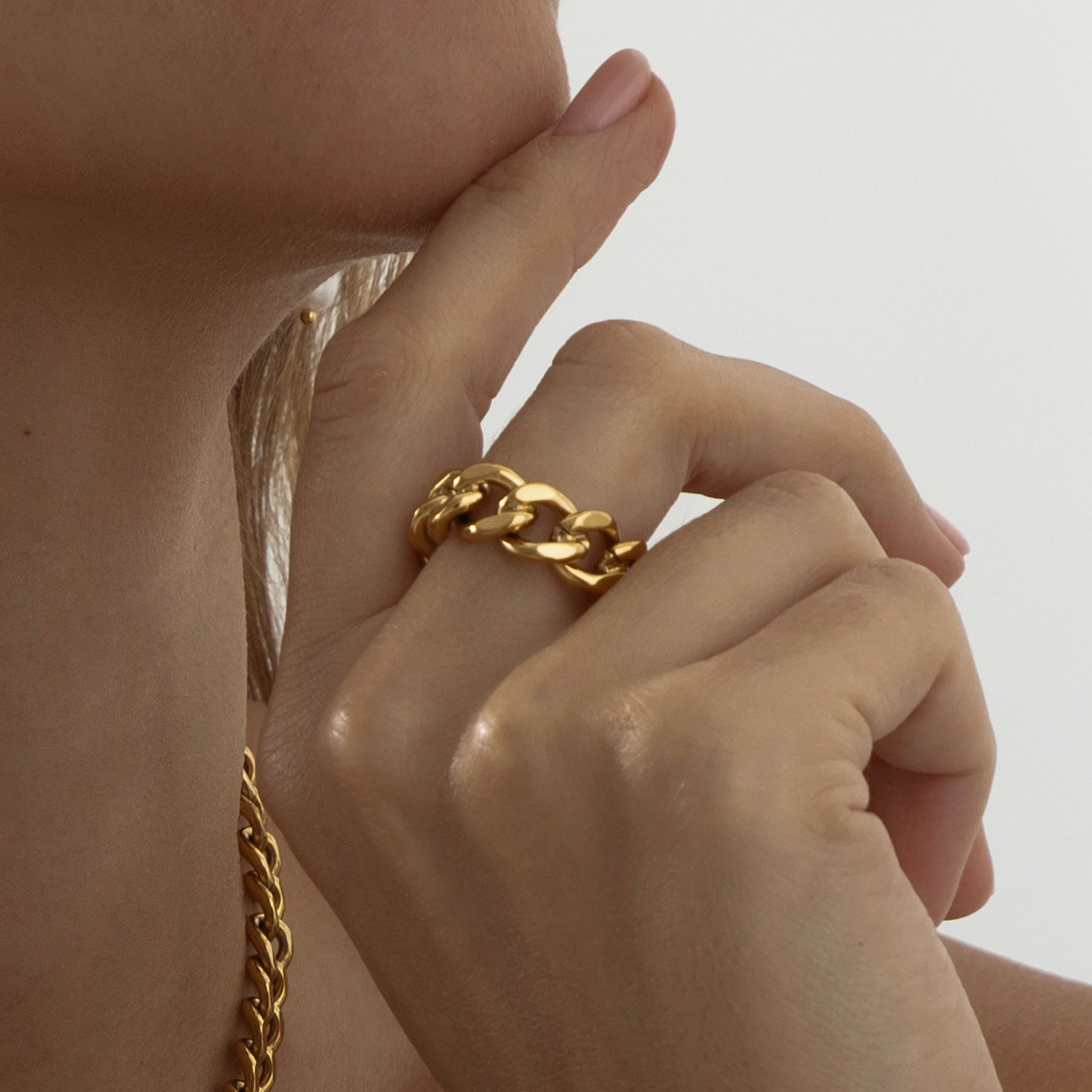 Curb Chain Ring | Gold