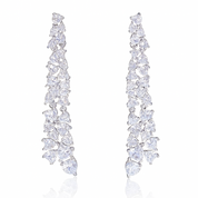 Falling Hearts Cascade Earrings | Silver