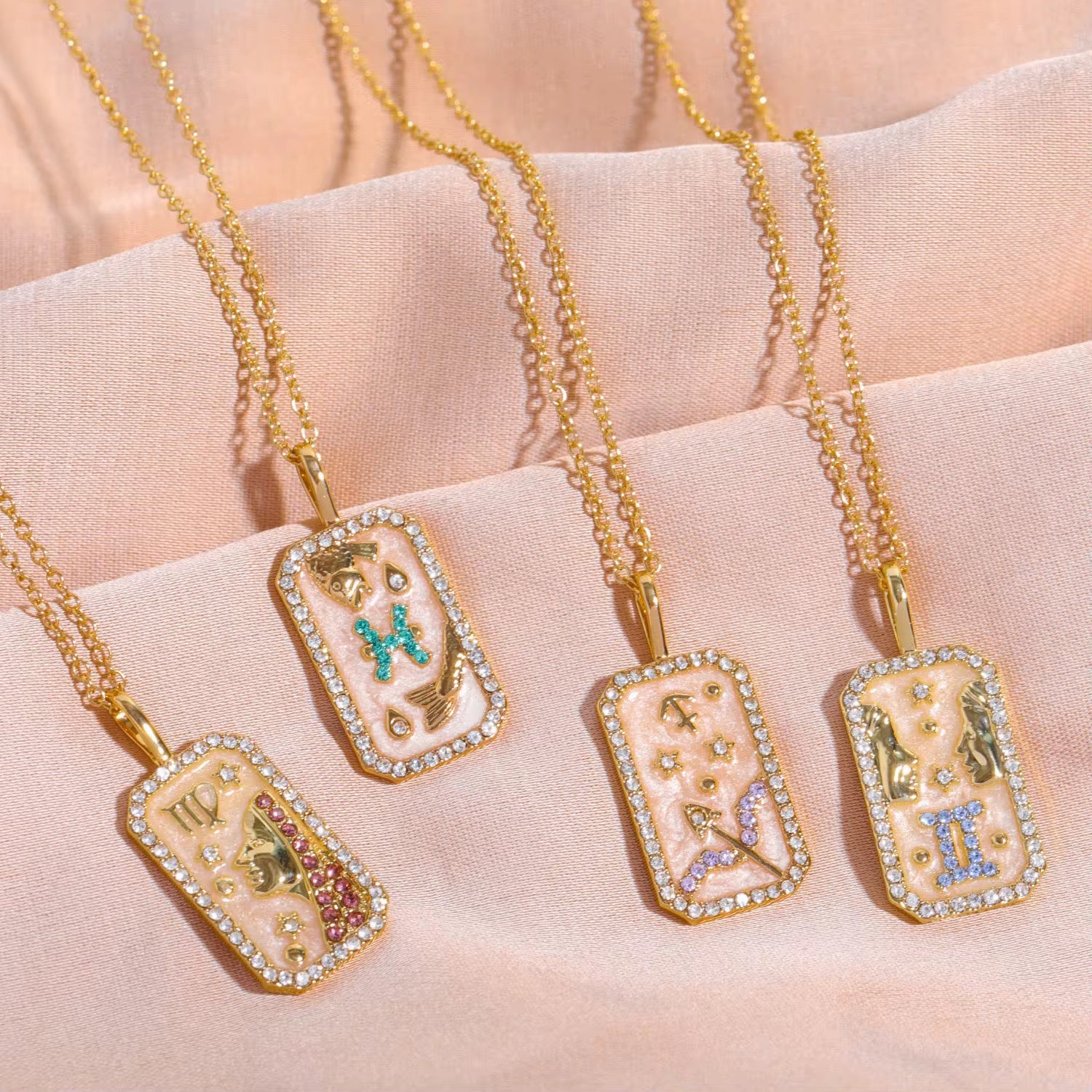 Gemini Zodiac Constellation Amulet Necklace | Gold
