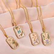 Gemini Zodiac Constellation Amulet Necklace | Gold