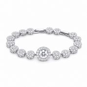 Fiora Statement Halo Tennis Bracelet | Silver