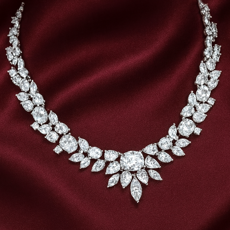 Crystallise Statement Necklace | Silver