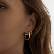Honeycomb Huggie Hoop Earrings | Gold