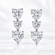 Triple Heart Statement Stud Earrings | Silver