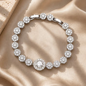 Fiora Statement Halo Tennis Bracelet | Silver