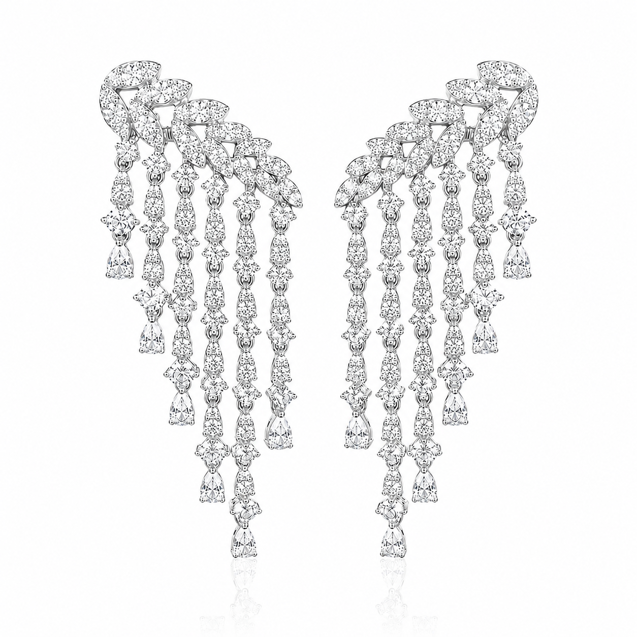 Lumi Graduating Cascading Earrings l Silver