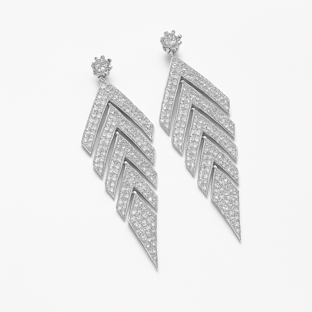 Éclat Chevron Statement Earrings | Silver